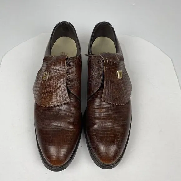 Vintage FootJoy Classic Golf Shoes Brown Leather Size 15 AAA 23354D