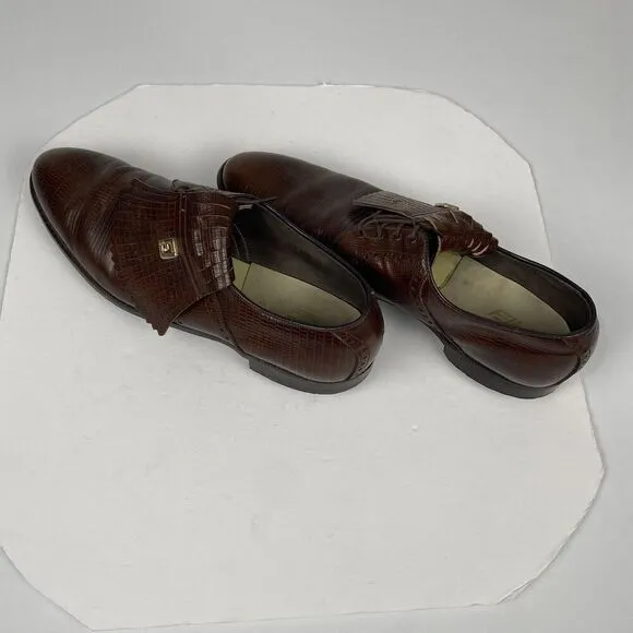 Vintage FootJoy Classic Golf Shoes Brown Leather Size 15 AAA 23354D