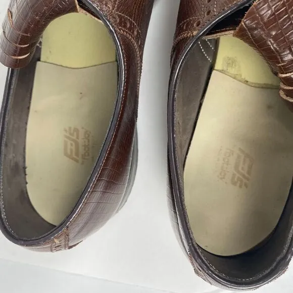 Vintage FootJoy Classic Golf Shoes Brown Leather Size 15 AAA 23354D