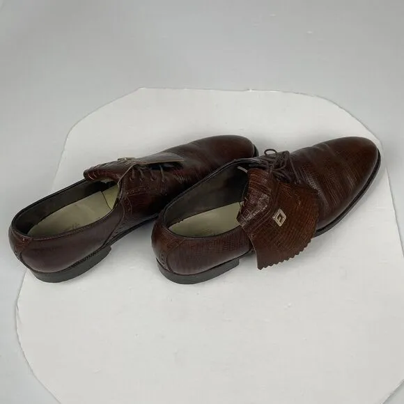 Vintage FootJoy Classic Golf Shoes Brown Leather Size 15 AAA 23354D