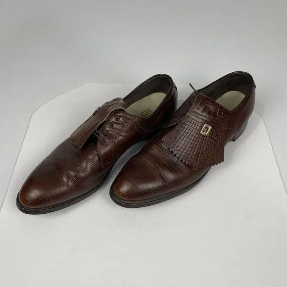Vintage FootJoy Classic Golf Shoes Brown Leather Size 15 AAA 23354D
