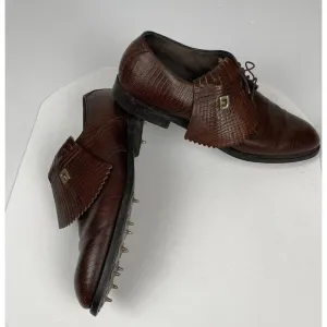 Vintage FootJoy Classic Golf Shoes Brown Leather Size 15 AAA 23354D