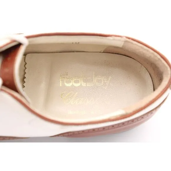 Vintage FootJoy Classics Women's Brown/White Leather Wingtip Golf Shoes Sz 8.5D