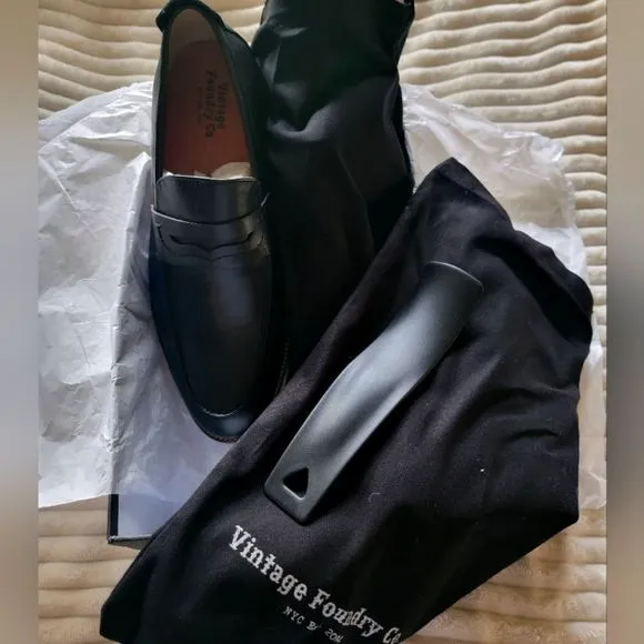 Vintage Foundry James Penny Loafer Leather Shoes Dust Bags and Shoe Horn
