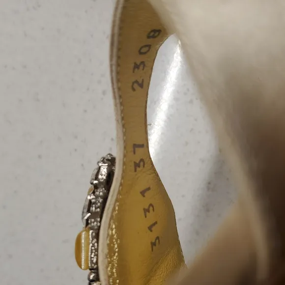 Vintage GIUSEPPE ZANOTTI kitten Heels With Gemstone Accent