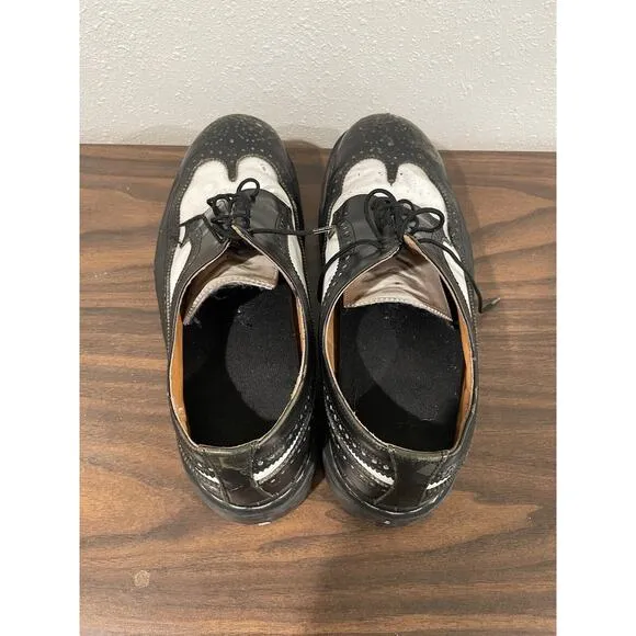 Vintage GRIPFAST DERBY WINGTIP Size 11 PUNK ROCK GOTH Blk Wht Shoes Vintage 90s