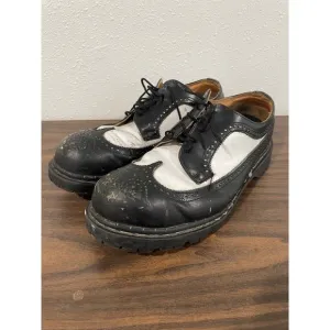 Vintage GRIPFAST DERBY WINGTIP Size 11 PUNK ROCK GOTH Blk Wht Shoes Vintage 90s