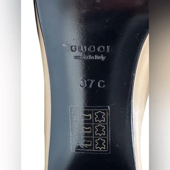 VINTAGE GUCCI GENUINE LEATHER BLOCK HEEL TAN SHOES SIZE 37 EU/ 7 US – 2.25” HEEL