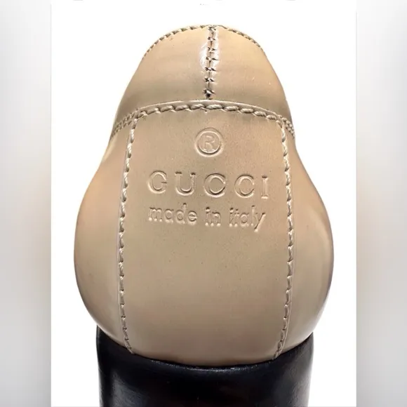 VINTAGE GUCCI GENUINE LEATHER BLOCK HEEL TAN SHOES SIZE 37 EU/ 7 US – 2.25” HEEL