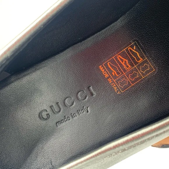 VINTAGE GUCCI LOAFER SILVER SHOES 35.5