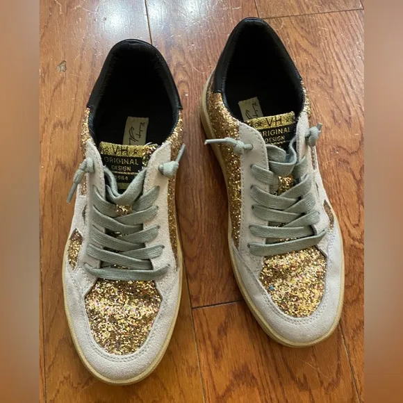 Vintage Havana Kristen Gold Multi Glitter Sneaker