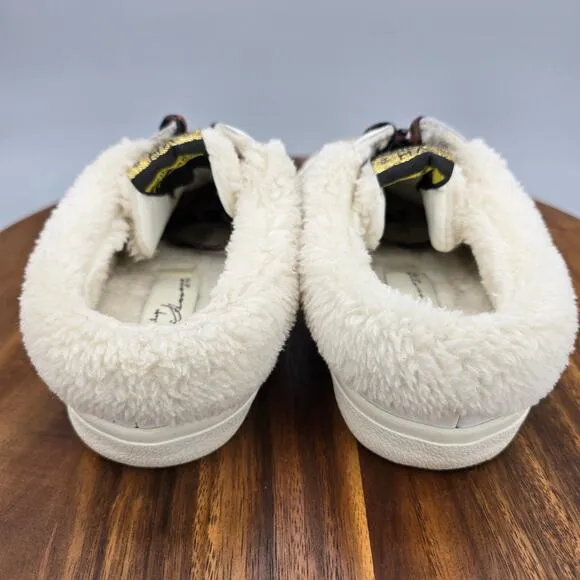 Vintage Havana Shoes Women's 8 White Taupe Gold Leather Hearty Lined Sneakers
