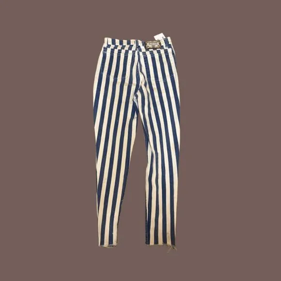 Vintage Jacko Jean Women’s Striped High Rise Slim Fit Jeans Size 27