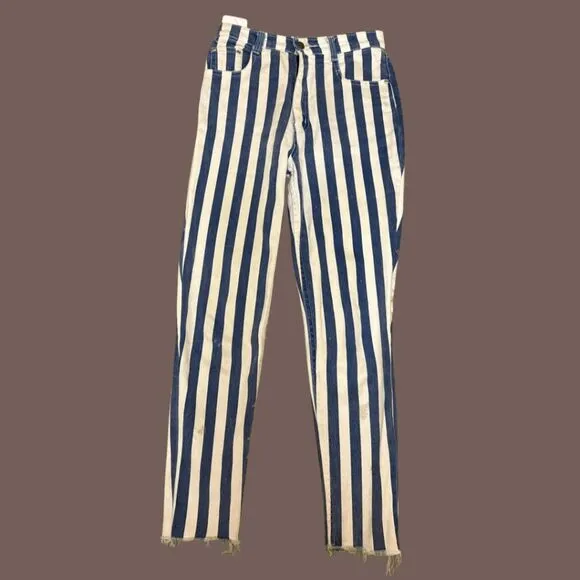 Vintage Jacko Jean Women’s Striped High Rise Slim Fit Jeans Size 27