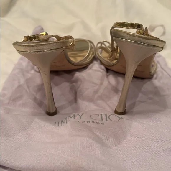 VINTAGE Jimmy Choo Strappy Sandal Gold and Silver