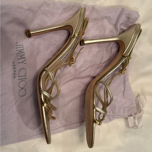 VINTAGE Jimmy Choo Strappy Sandal Gold and Silver