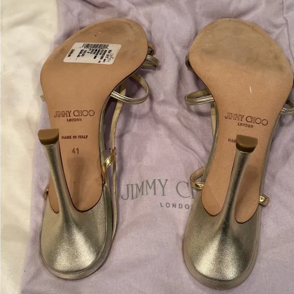 VINTAGE Jimmy Choo Strappy Sandal Gold and Silver