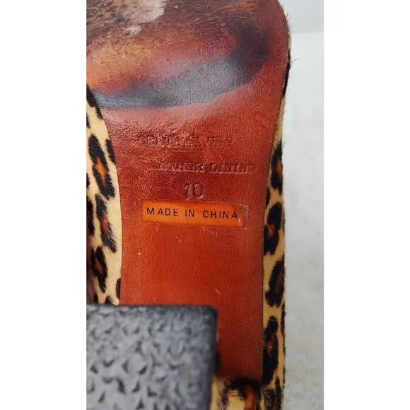 Vintage Leopard Print pumps Sz 10 *Read*
