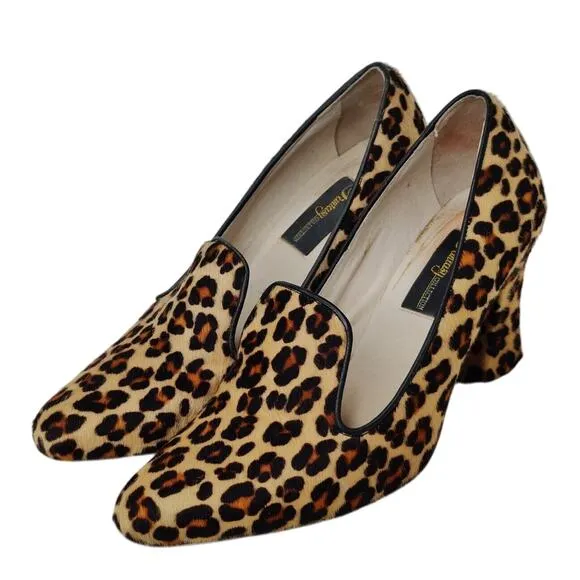 Vintage Leopard Print pumps Sz 10 *Read*