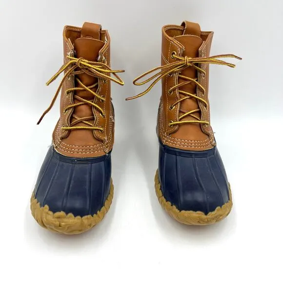 Vintage LL Bean Duck Toe Boots Blue Maine Hunting Shoe Leather