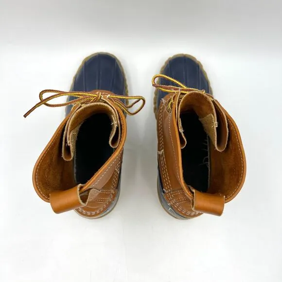 Vintage LL Bean Duck Toe Boots Blue Maine Hunting Shoe Leather