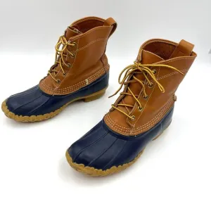 Vintage LL Bean Duck Toe Boots Blue Maine Hunting Shoe Leather