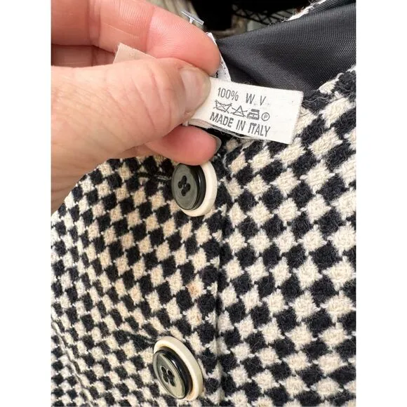 Vintage made in Italy houndstooth wool skirt sz Xl