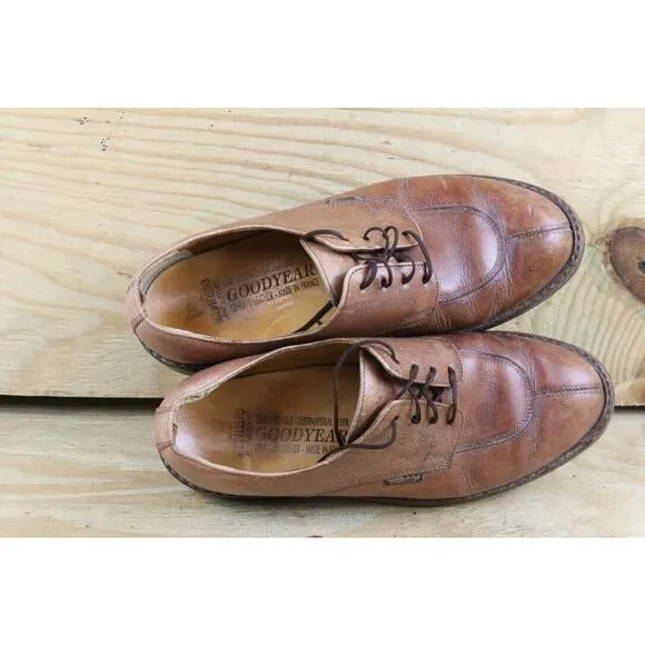 Vintage Mephisto Mens Shoes 10.5 Brown Leather Oxford Air Relax Goodyear France