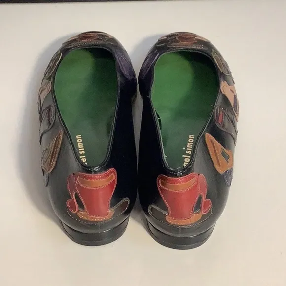 Vintage Michael Simon Leather “Coffee Cups” Slip On Ballet Flats Shoes Sz 7M