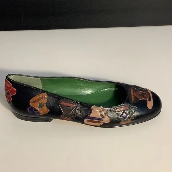 Vintage Michael Simon Leather “Coffee Cups” Slip On Ballet Flats Shoes Sz 7M