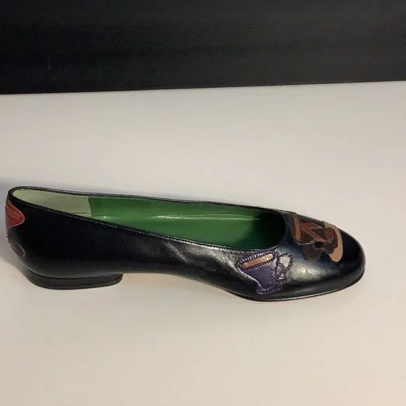 Vintage Michael Simon Leather “Coffee Cups” Slip On Ballet Flats Shoes Sz 7M
