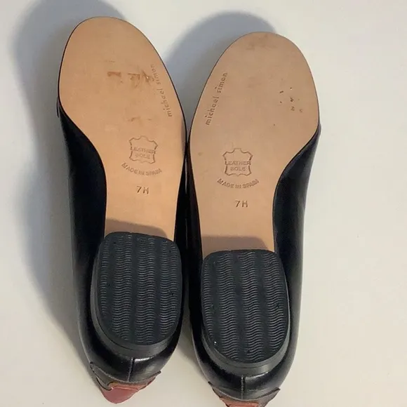 Vintage Michael Simon Leather “Coffee Cups” Slip On Ballet Flats Shoes Sz 7M