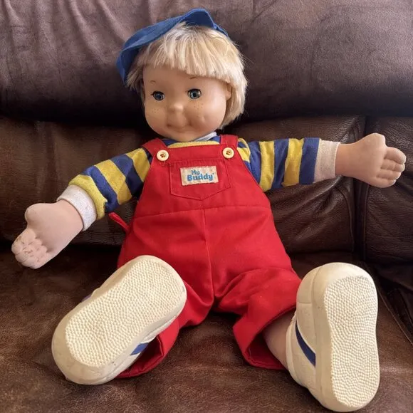 Vintage My Buddy Doll Playskool 1986 21&quot; Boy Blonde Hair Blue Articulating Eyes