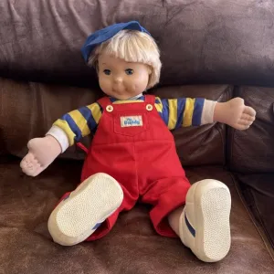 Vintage My Buddy Doll Playskool 1986 21&quot; Boy Blonde Hair Blue Articulating Eyes
