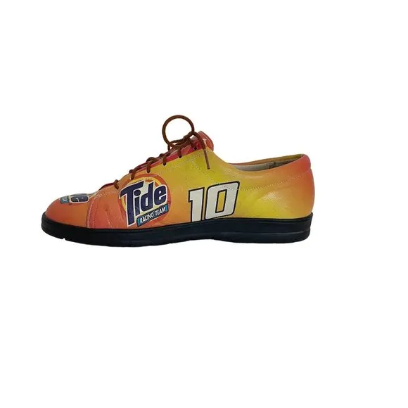 Vintage Nascar Tide Racing Team Leather Shoes #10 Icon Wearable Art, Size 6.5