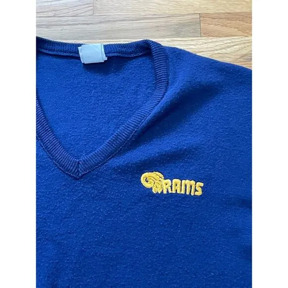 Vintage NFL By Garan Sweatshirt Men's M Blue Knit los Angeles Rams Football Team