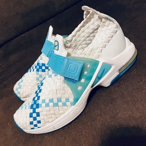 Vintage Nike Air Max Sphere Woven Women's White Blue 302260 Running Shoes