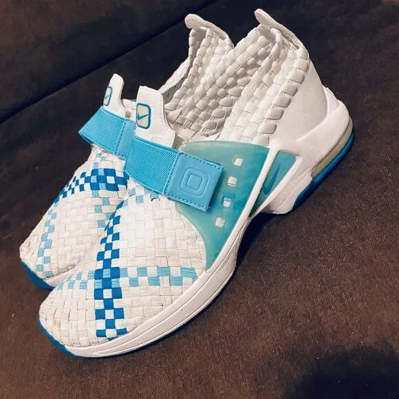 Vintage Nike Air Max Sphere Woven Women's White Blue 302260 Running Shoes
