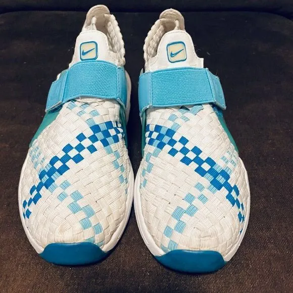 Vintage Nike Air Max Sphere Woven Women's White Blue 302260 Running Shoes