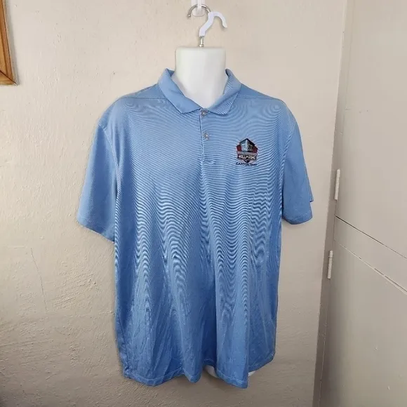 Vintage Nike Dri Fit Pro Football Hall Of Fame Men Polo Shirt Size XL Blue