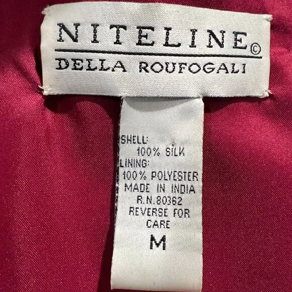 Vintage Niteline by Della Roufogali Red Beaded jacket, SIze Medium