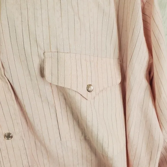 Vintage Panhandle Slim Mens Size 18 x 37 Button Down Western Shirt Pearl Snaps