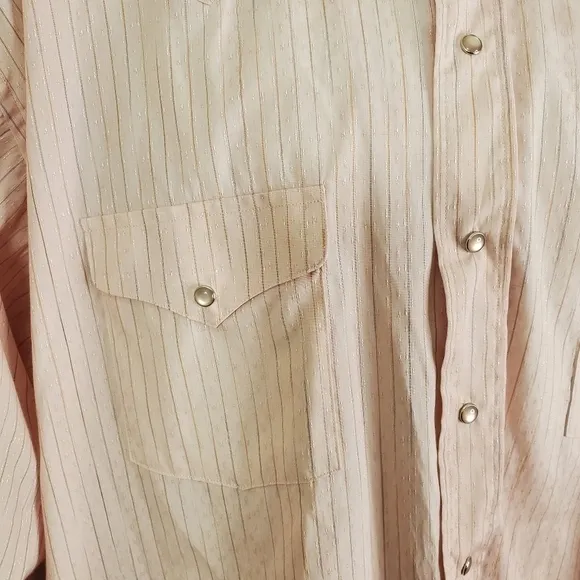 Vintage Panhandle Slim Mens Size 18 x 37 Button Down Western Shirt Pearl Snaps