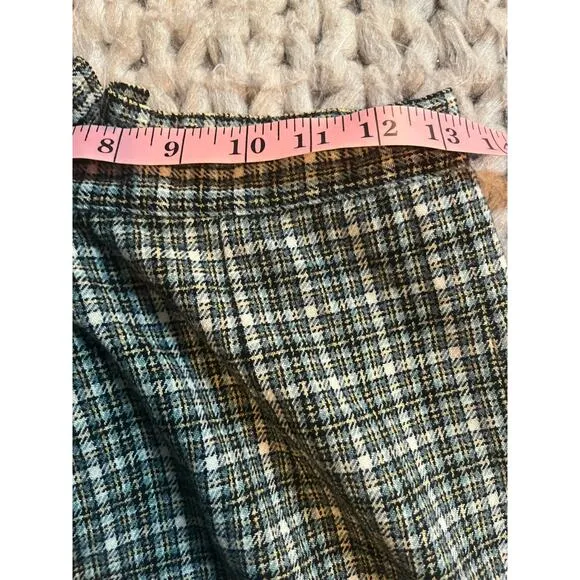 Vintage plaid skirt green and yellow size xs