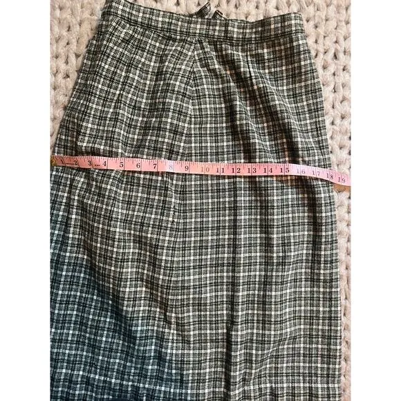 Vintage plaid skirt green and yellow size xs