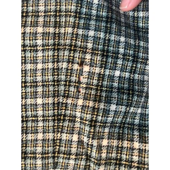 Vintage plaid skirt green and yellow size xs