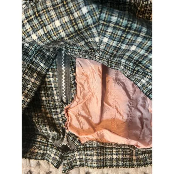 Vintage plaid skirt green and yellow size xs