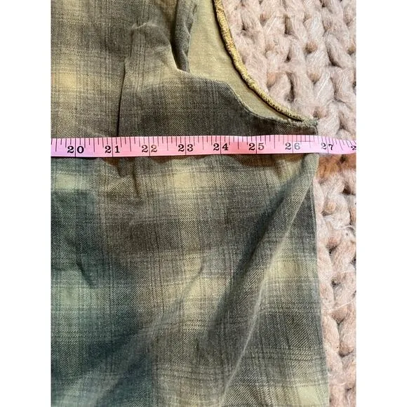 vintage plaid Y2k vest green size xl