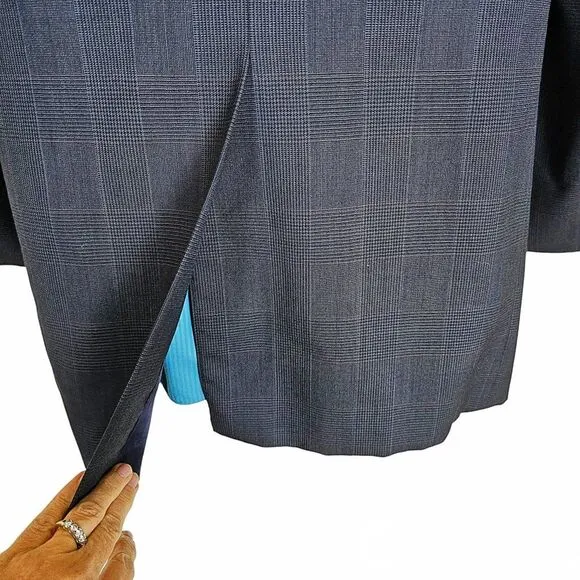 Vintage Polo University Club by Ralph Lauren Wool Suit Jacket Windowpane Size 40