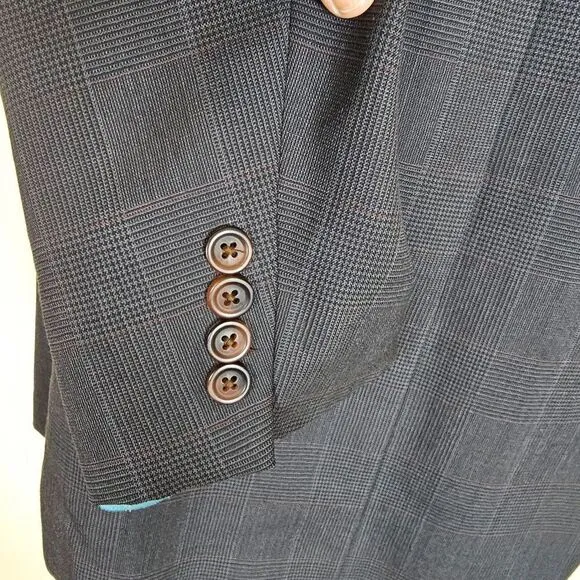 Vintage Polo University Club by Ralph Lauren Wool Suit Jacket Windowpane Size 40